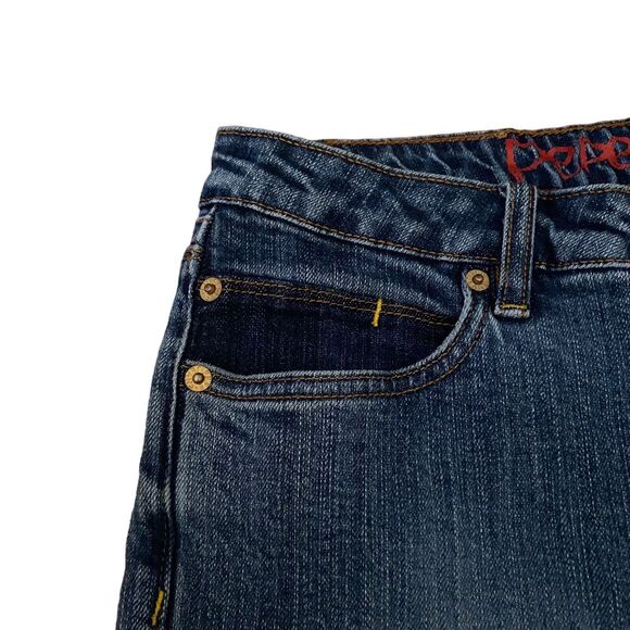 Pepe London 73 Patchwork Flared Jeans Women Size 30 x 31 Blue Denim Vintage Y2K - Picture 5 of 13